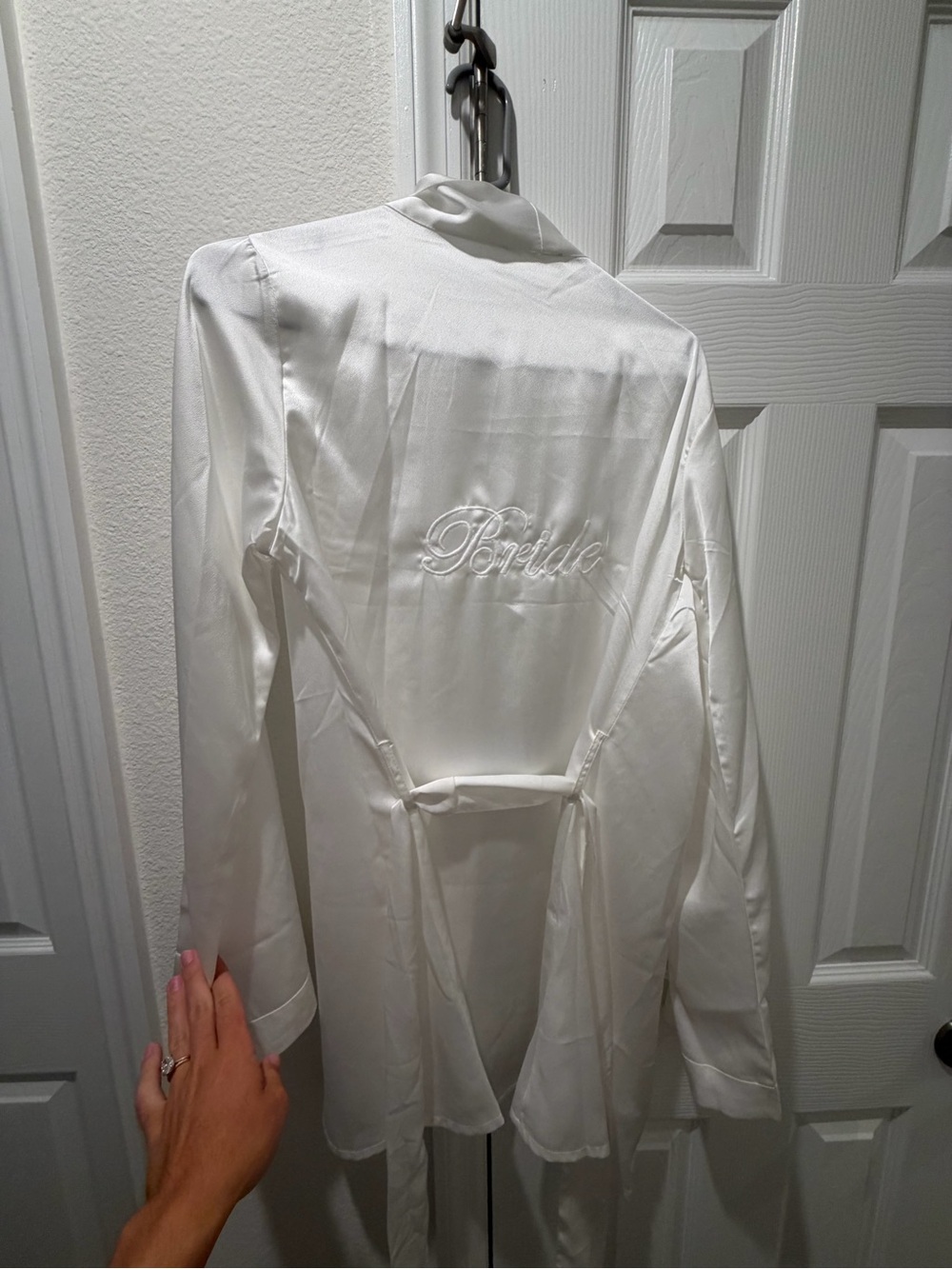 PrettyLittleThing White Satin 'Bride' Robe